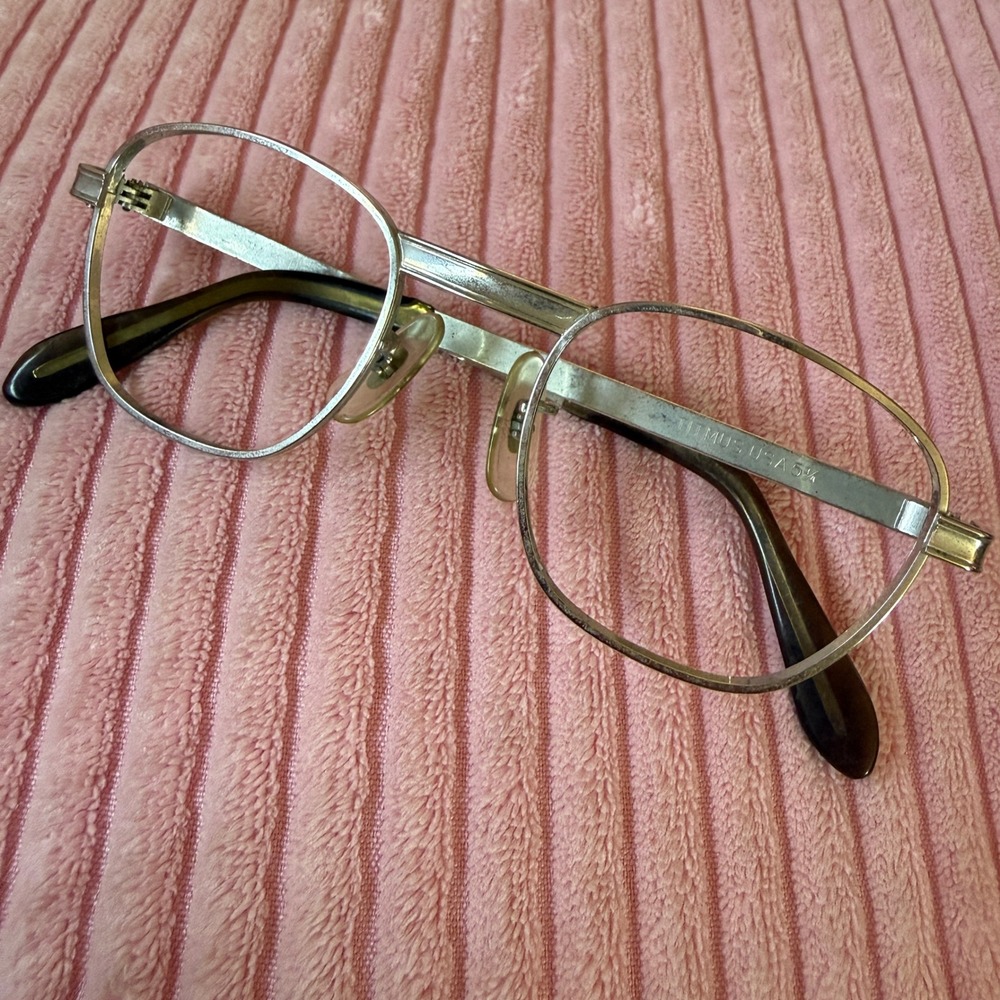 Titmus Eyeglass Frames Unisex Silver Vintage Aviator Safety Glasses NO lenes